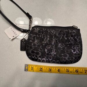 Coach Black and Gray Signature Wristlet NEW